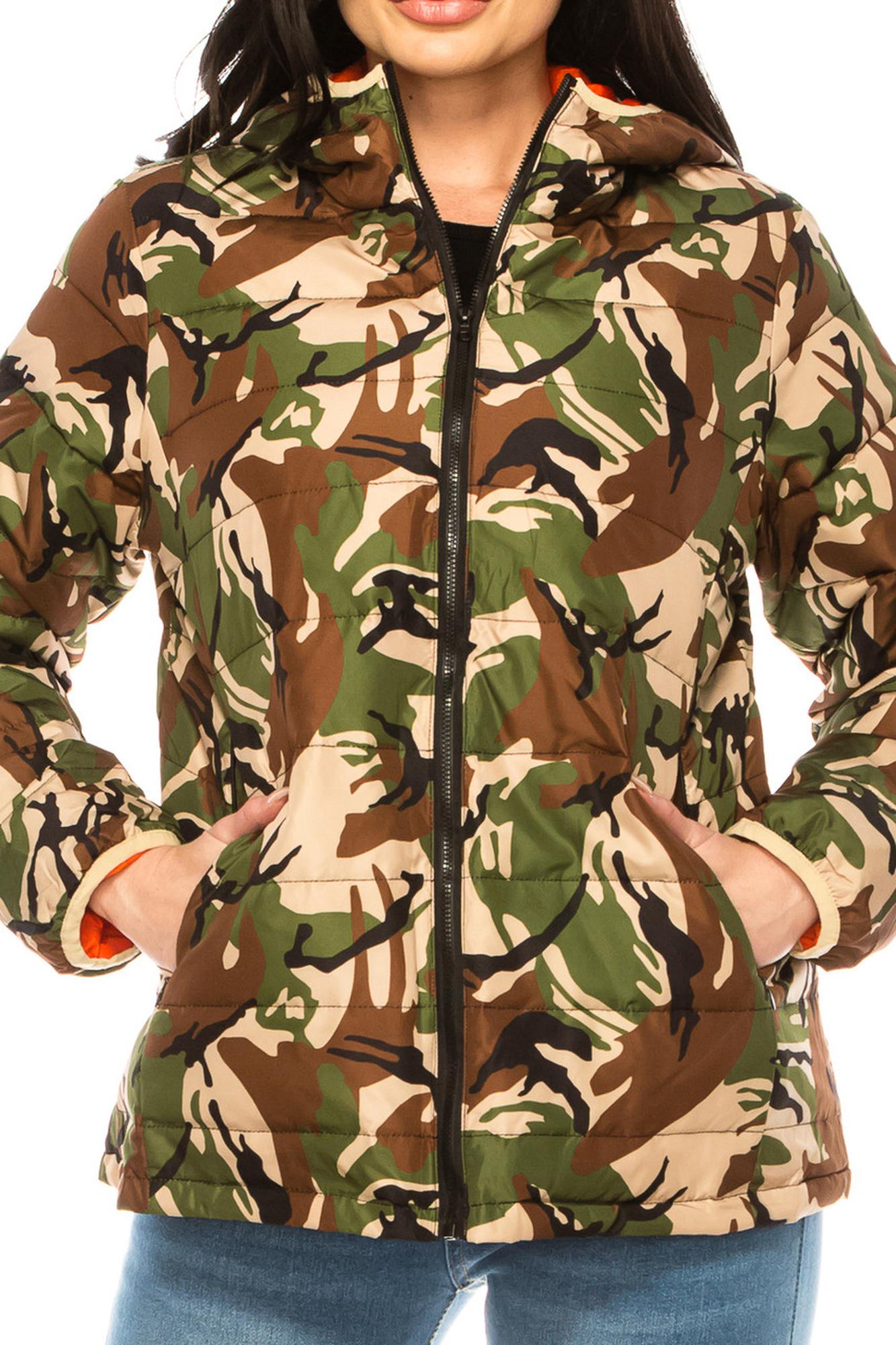 Women's Camouflage Winter Puffer Down Jacket