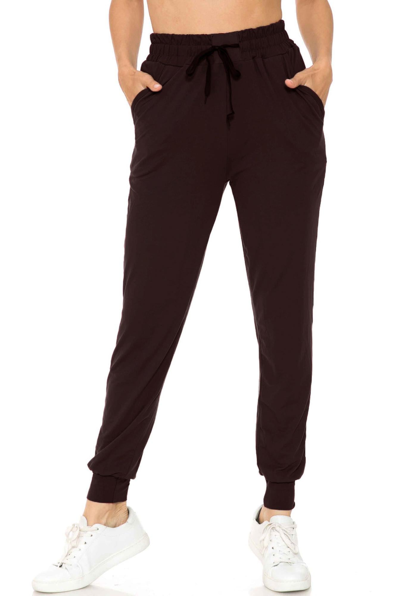 Buttery Smooth Solid Essential Brown Joggers - EEVEE