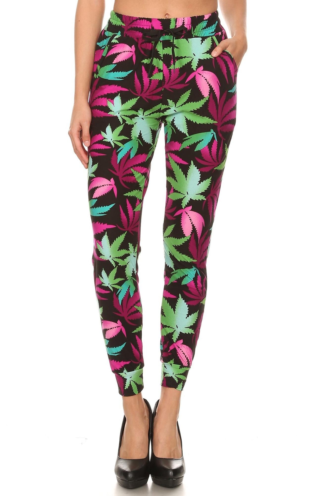 Buttery Soft Fuchsia Marijuana Joggers