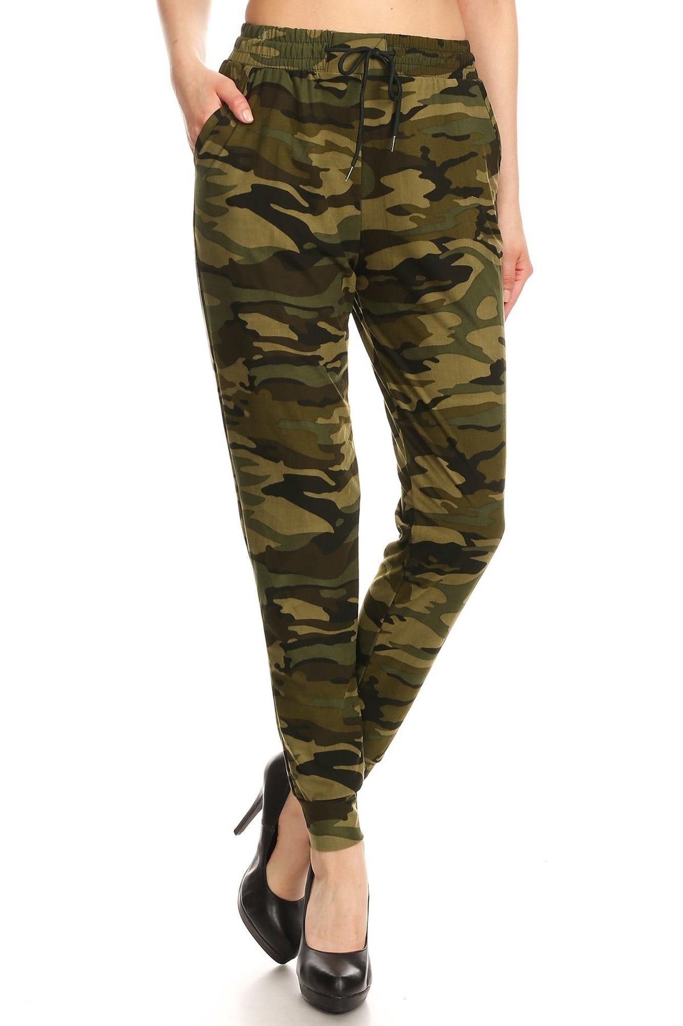 Buttery Soft Olive Camouflage Joggers - EEVEE