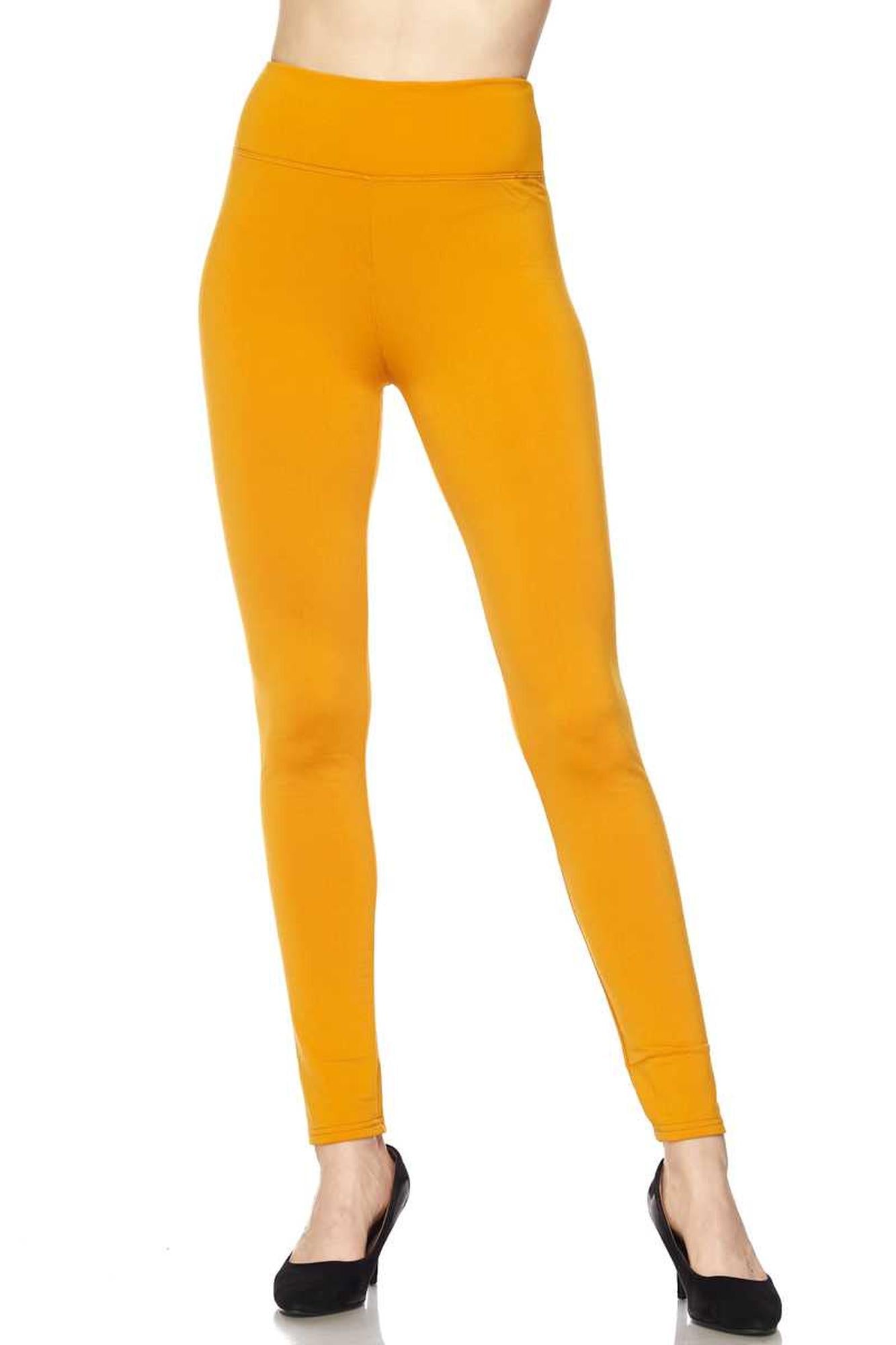 Solid Warm Fur fully lined High Waisted Leggings - 3 Inch
