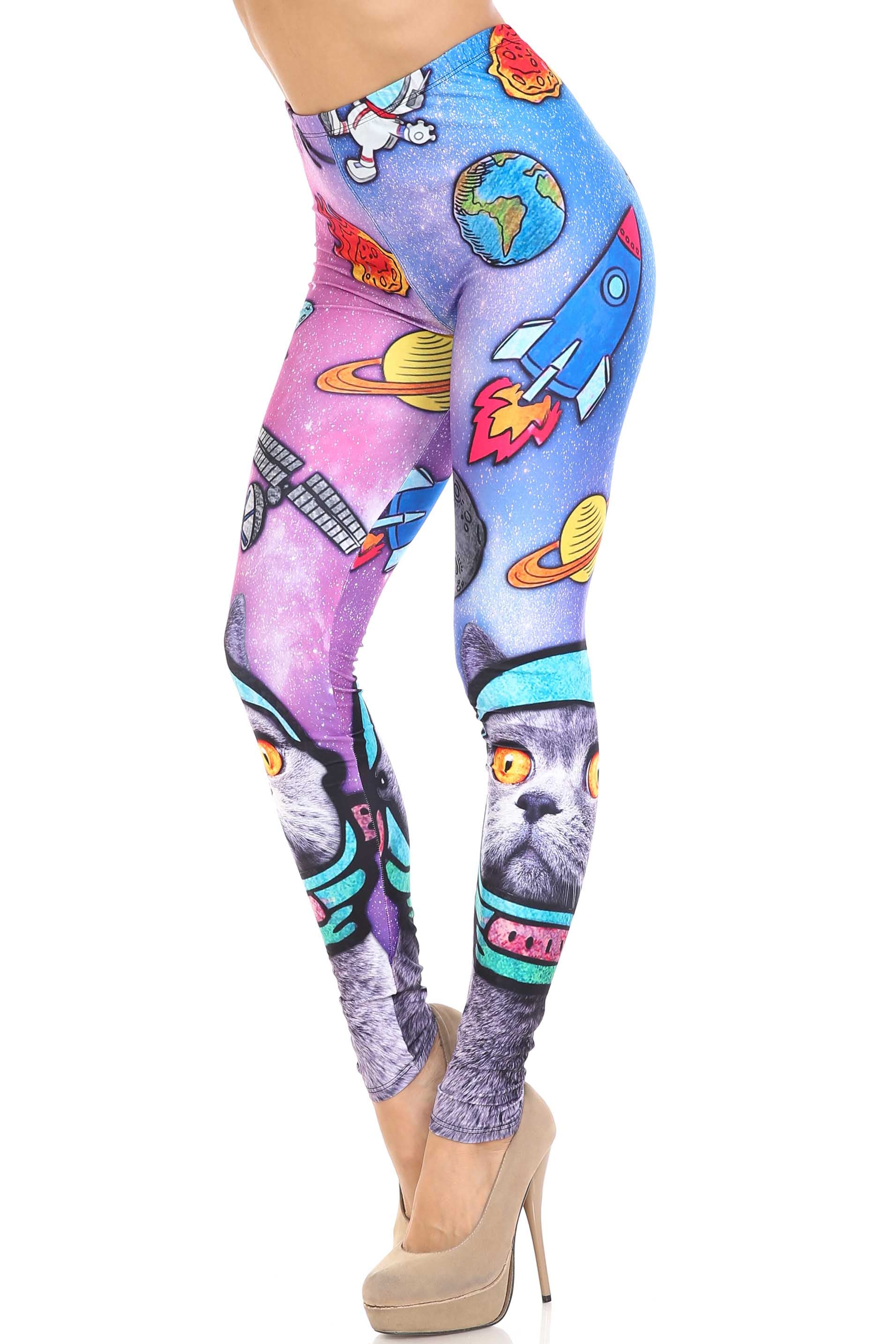 Creamy Soft Space Cat Leggings - USA Fashion