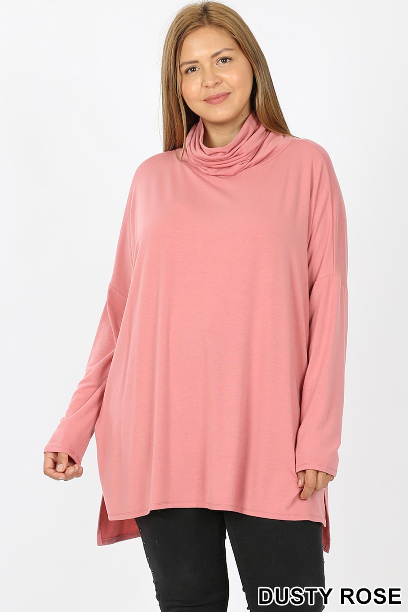 Rayon Cowl Neck Dolman Sleeve Plus Size Premium Top
