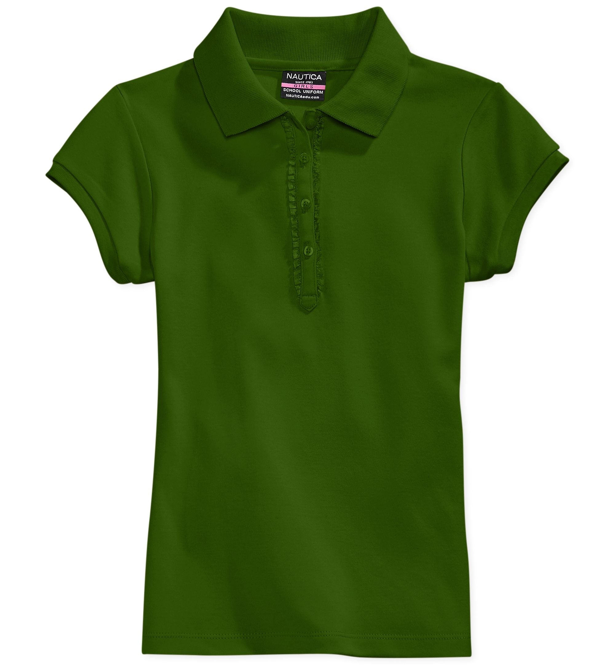 Nautica Little Girls Ruffle Trim Polo Modern Shirt