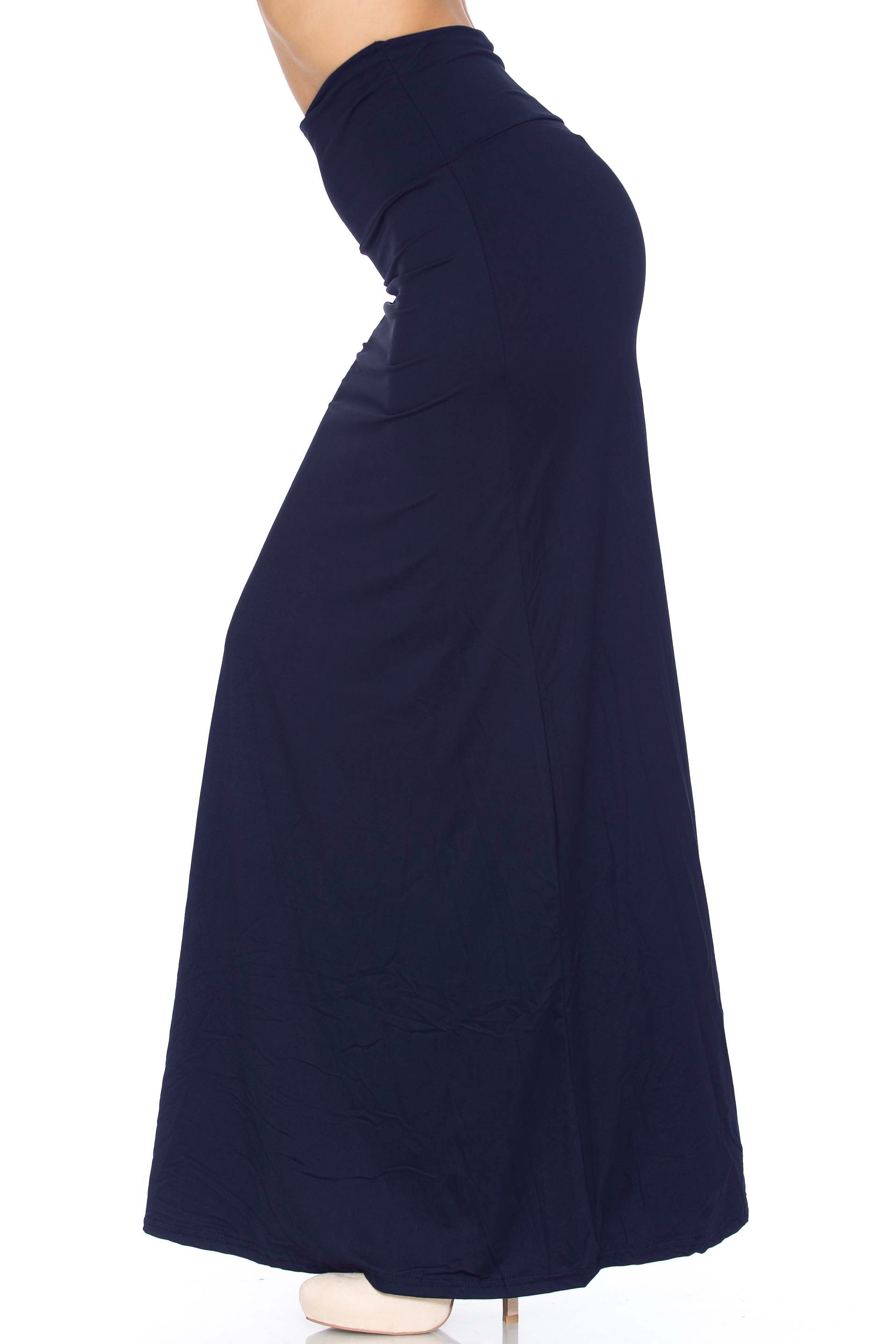 Buttery Smooth Essential Black Plus Size Maxi Modern Skirt