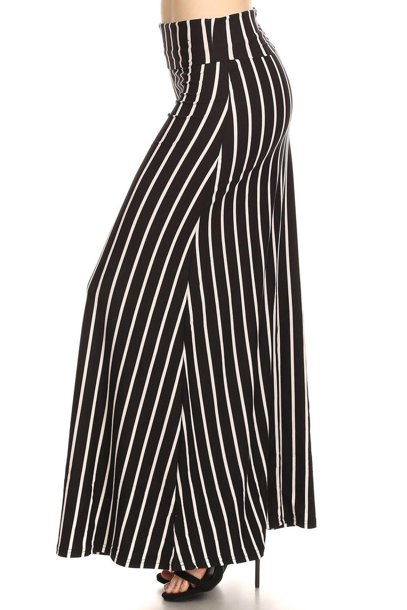 Buttery Soft Black Pinstripe Plus Size Maxi Modern Skirt