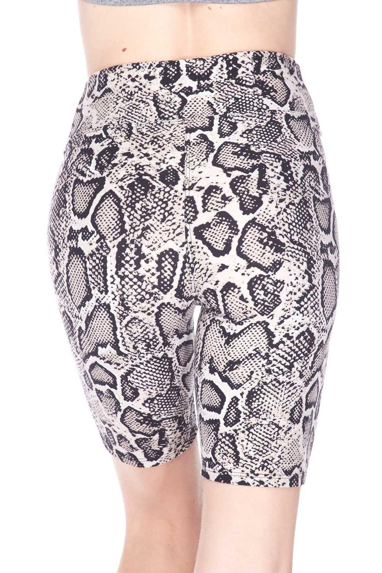 Buttery Soft Beige Boa Snakeskin Plus Size Premium Shorts