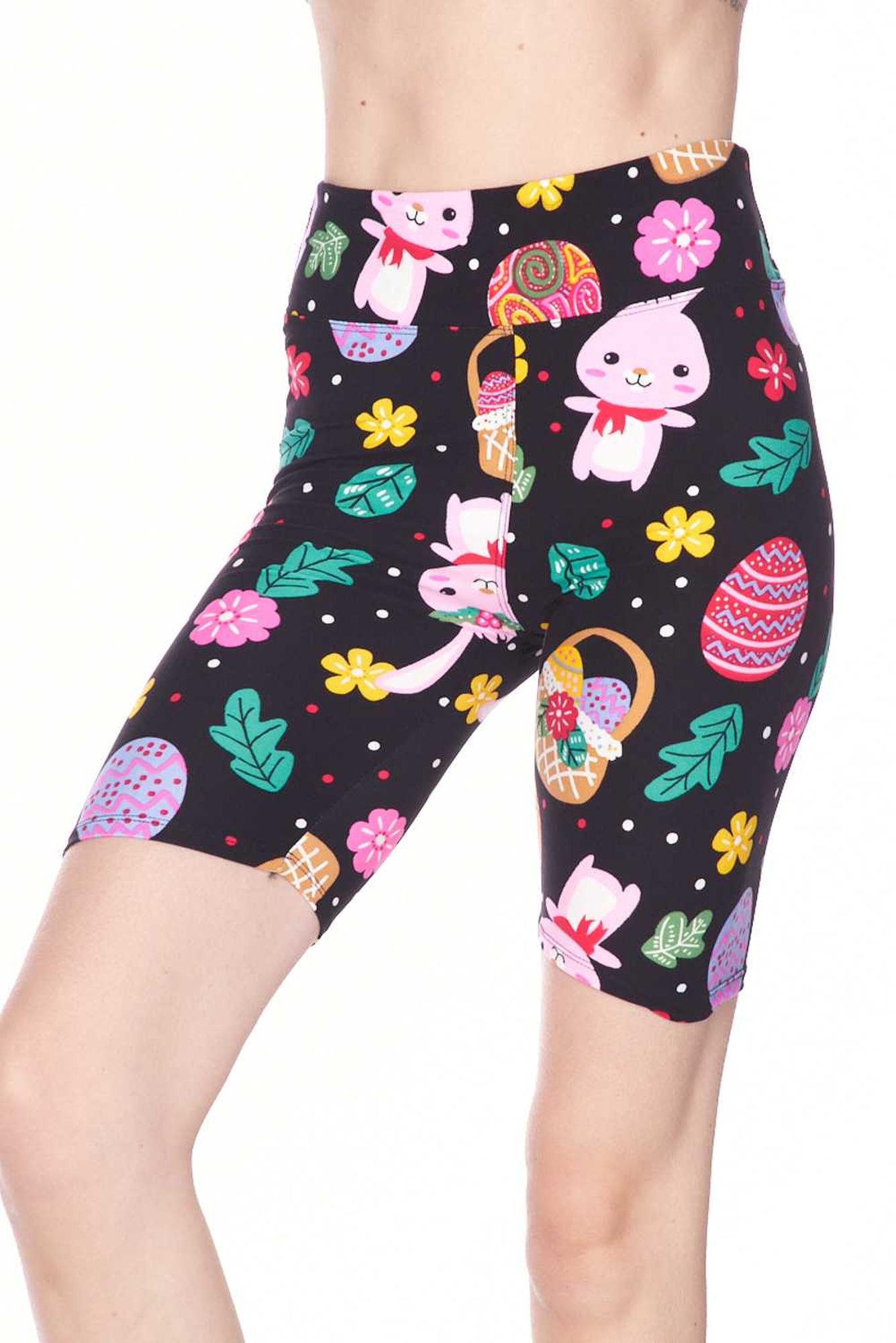 Buttery Soft Cute Bunnies and Easter Egg Plus Size Premium Shorts - 3 Inch
