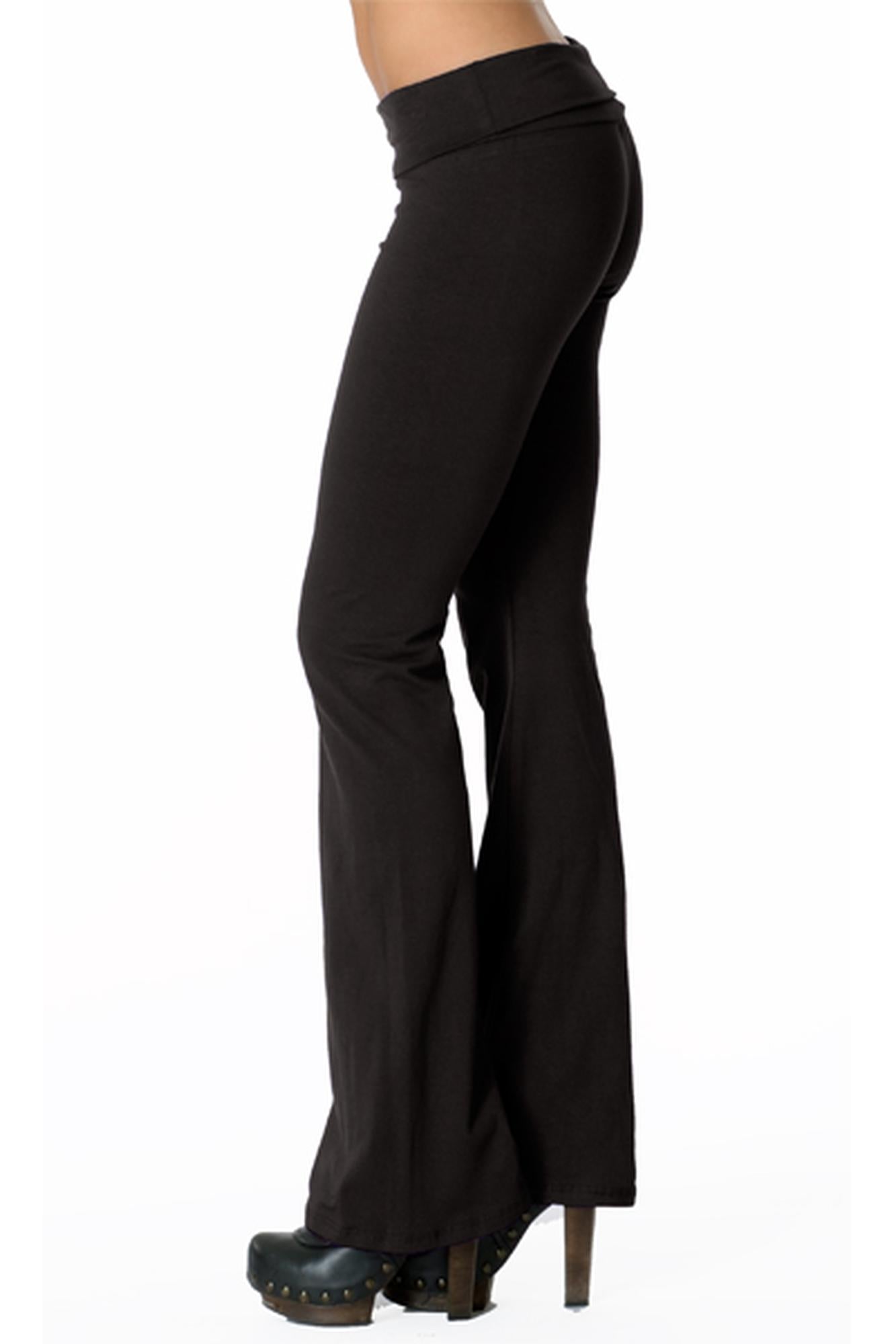 USA Solid Cotton Plus Size Flare Yoga Leggings