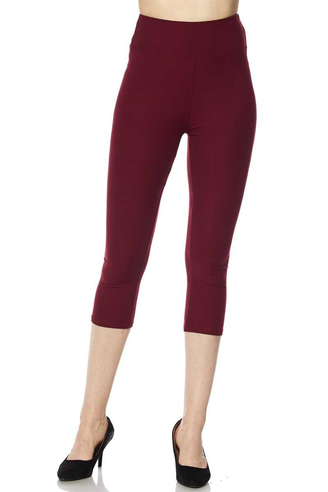 Buttery Smooth Essential Solid High Waisted Plus Size Capris - 3 Inch - New Mix