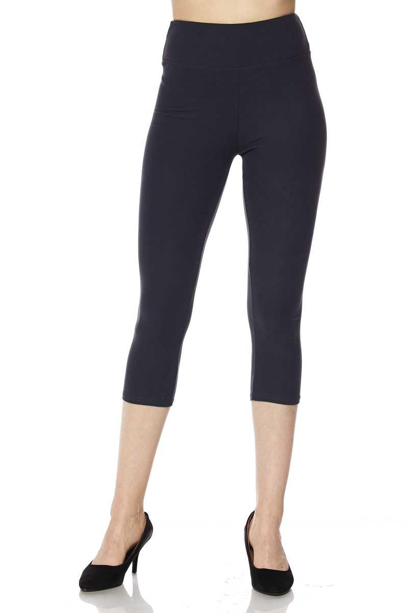 Buttery Smooth Essential Solid High Waisted Plus Size Capris - 3 Inch - New Mix