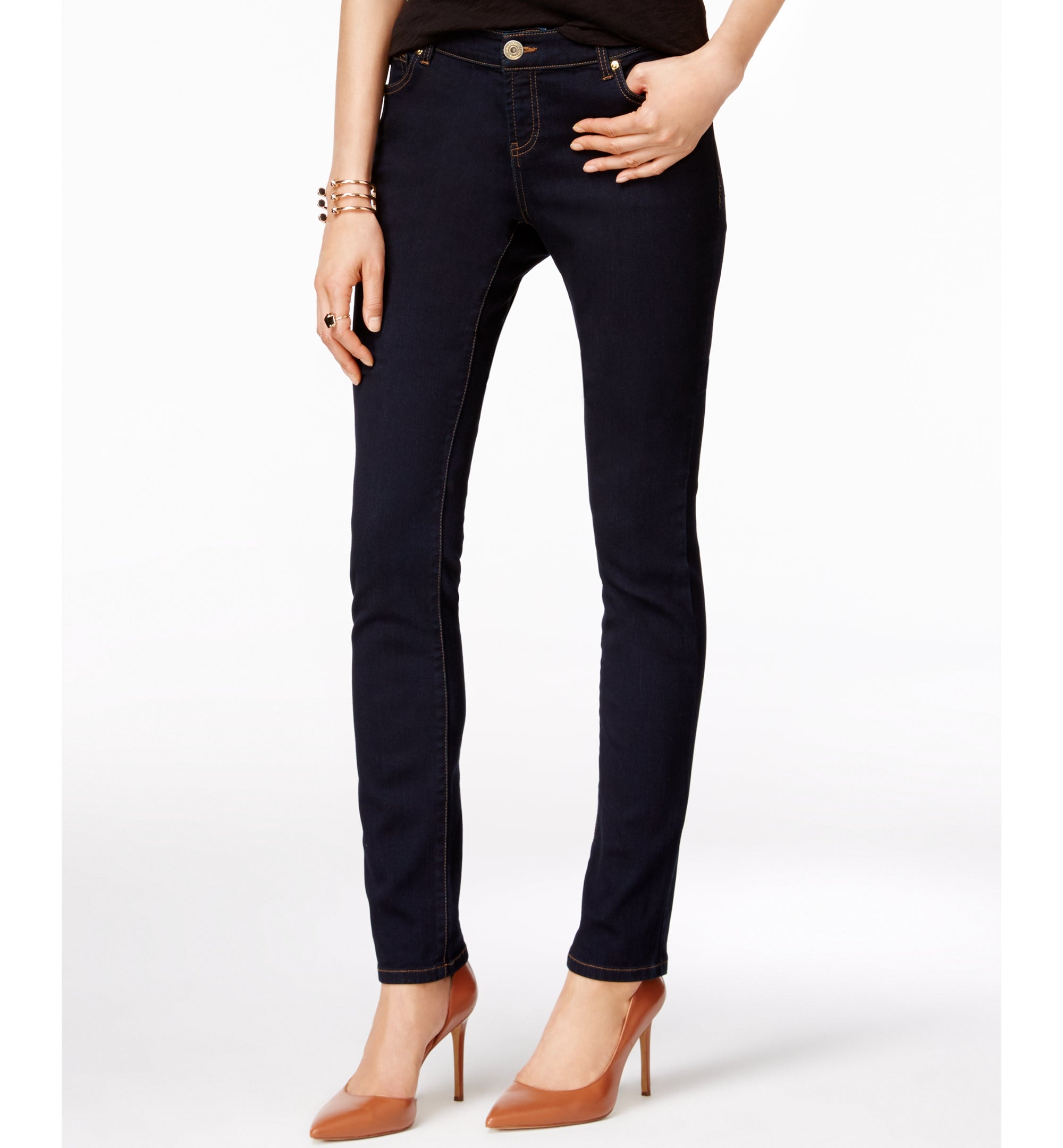 Petite Mid Rise Skinny-Fit Premium Jeans
