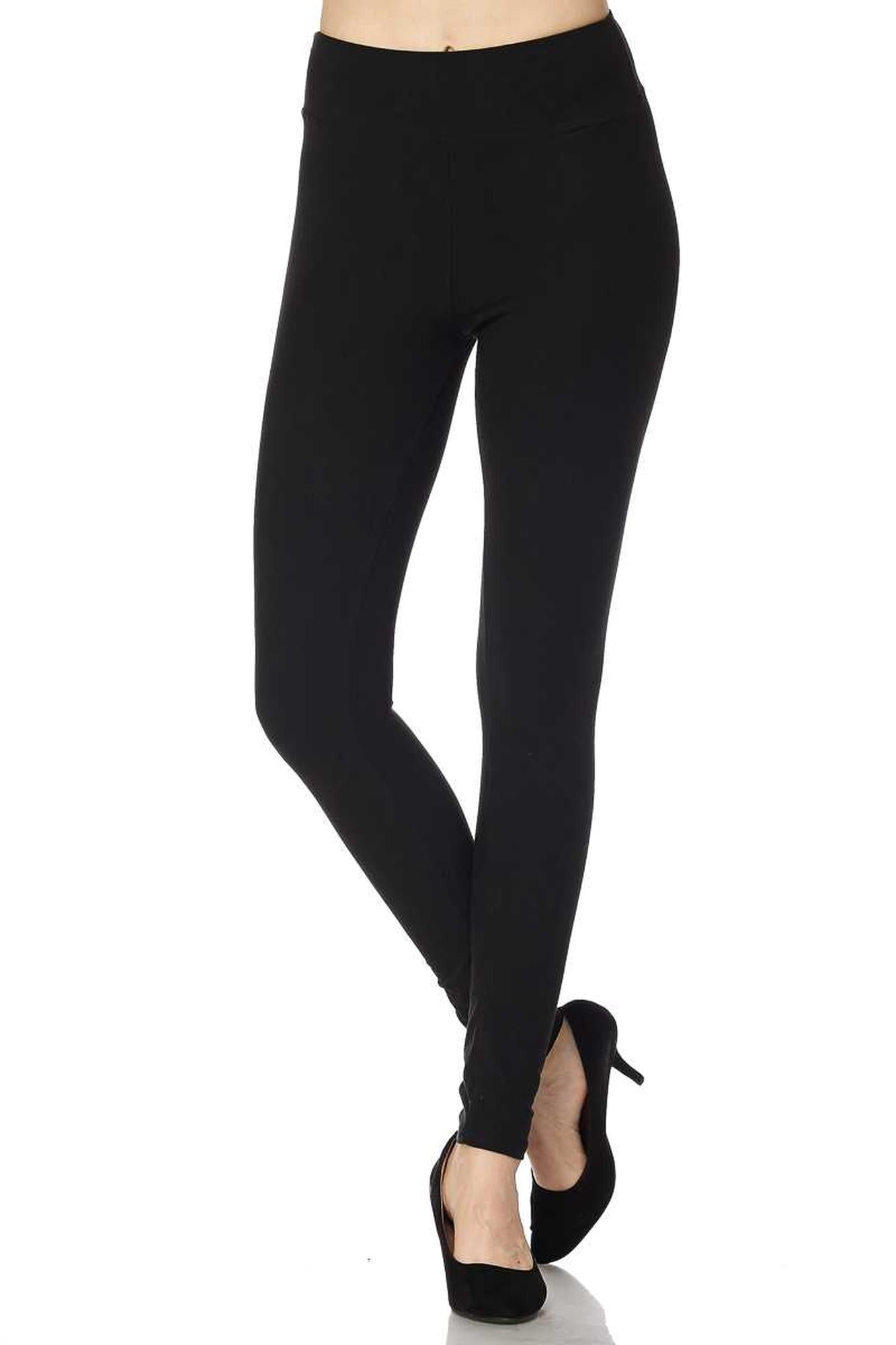 Buttery Smooth Essential Solid High Waisted Plus Size Leggings - 3 Inch Band
