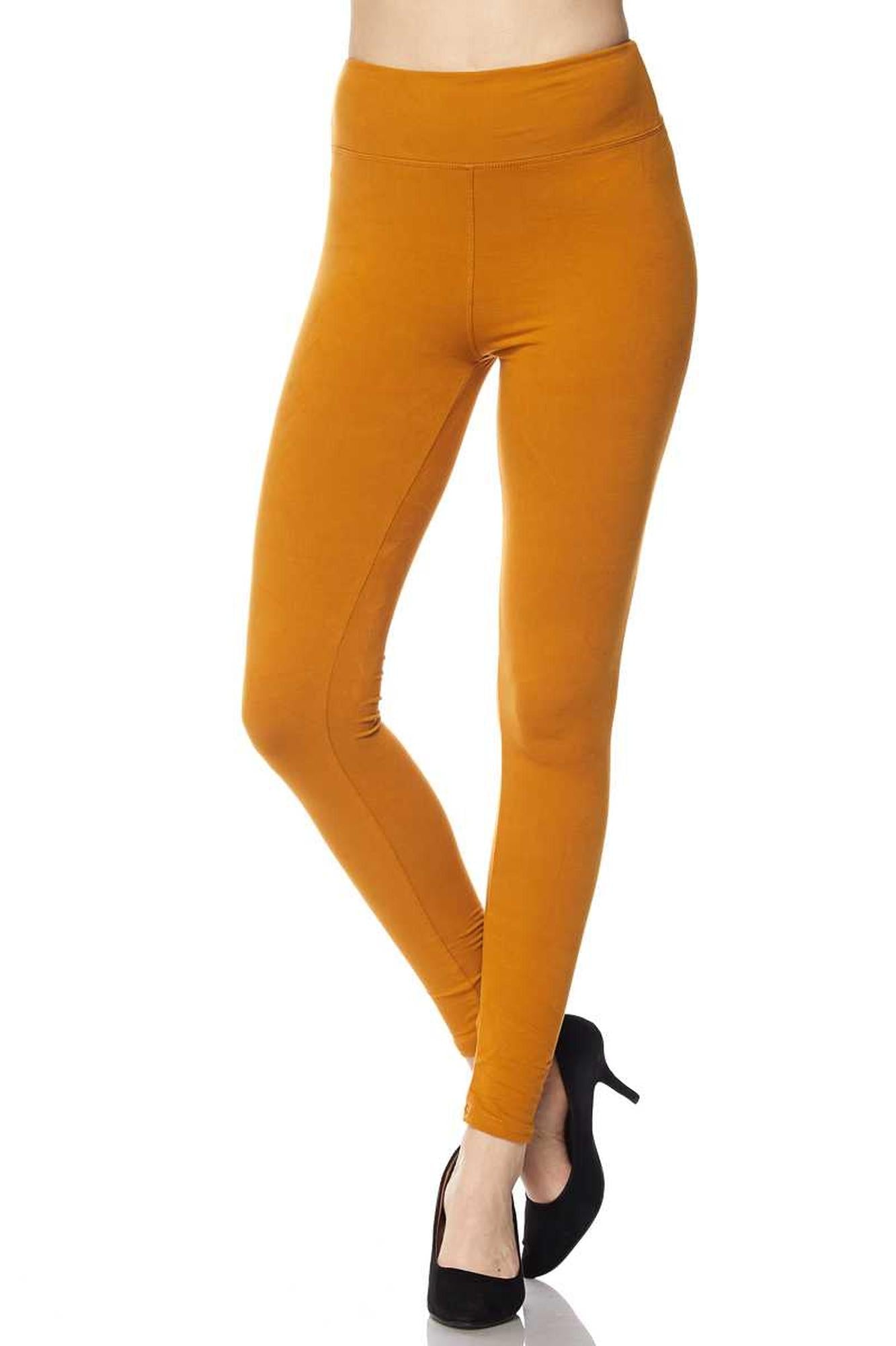 Buttery Smooth Essential Solid High Waisted Plus Size Leggings - 3 Inch Band
