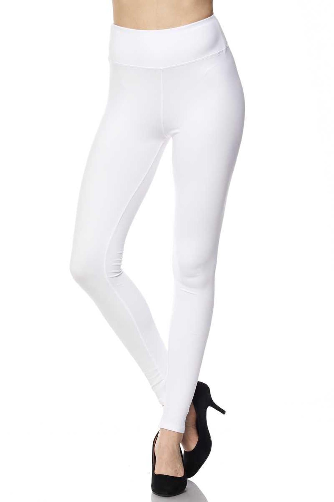 Buttery Smooth Essential Solid High Waisted Plus Size Leggings - 3 Inch Band
