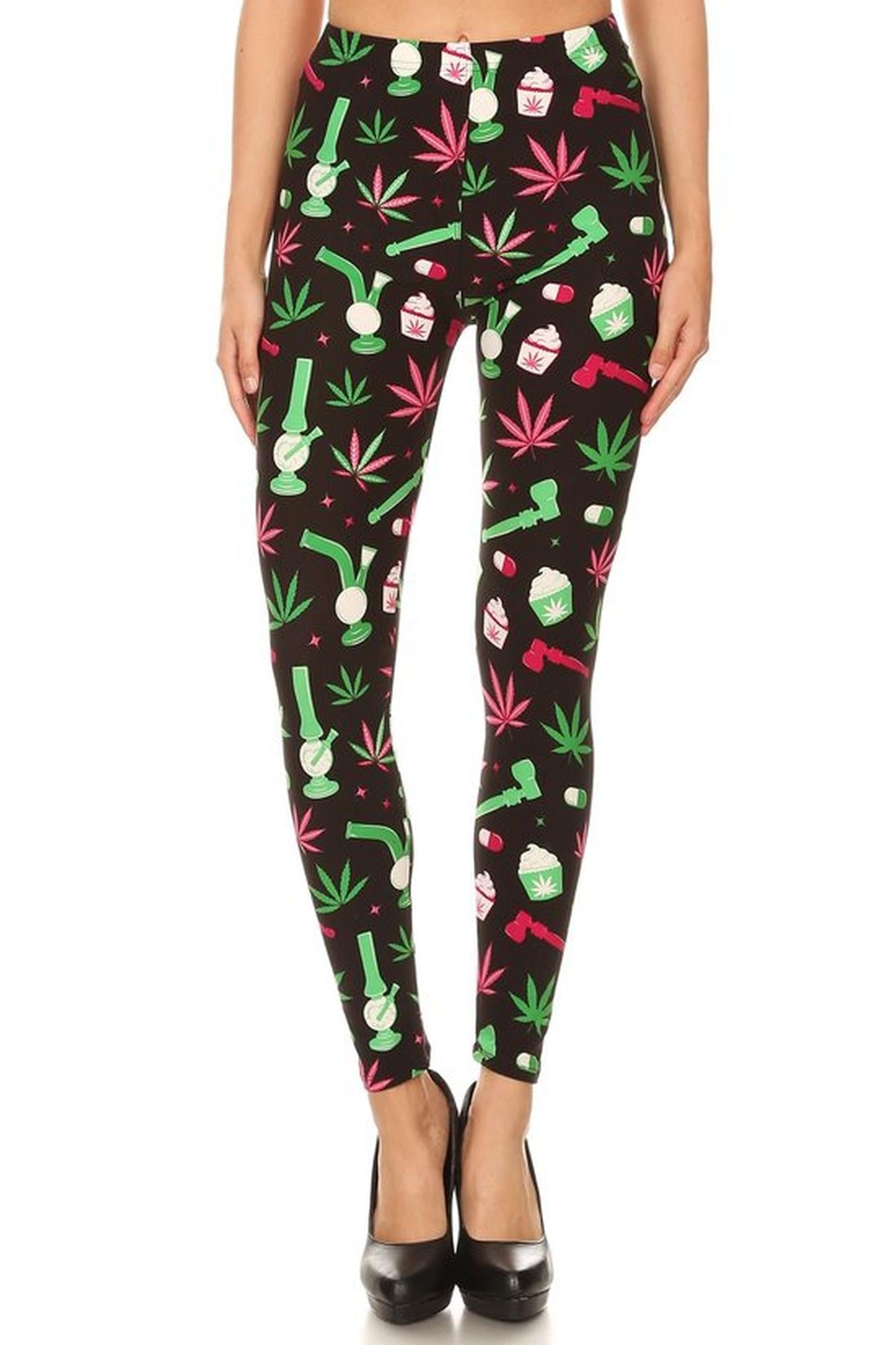Buttery Smooth Marijuana Esprit Plus Size Leggings