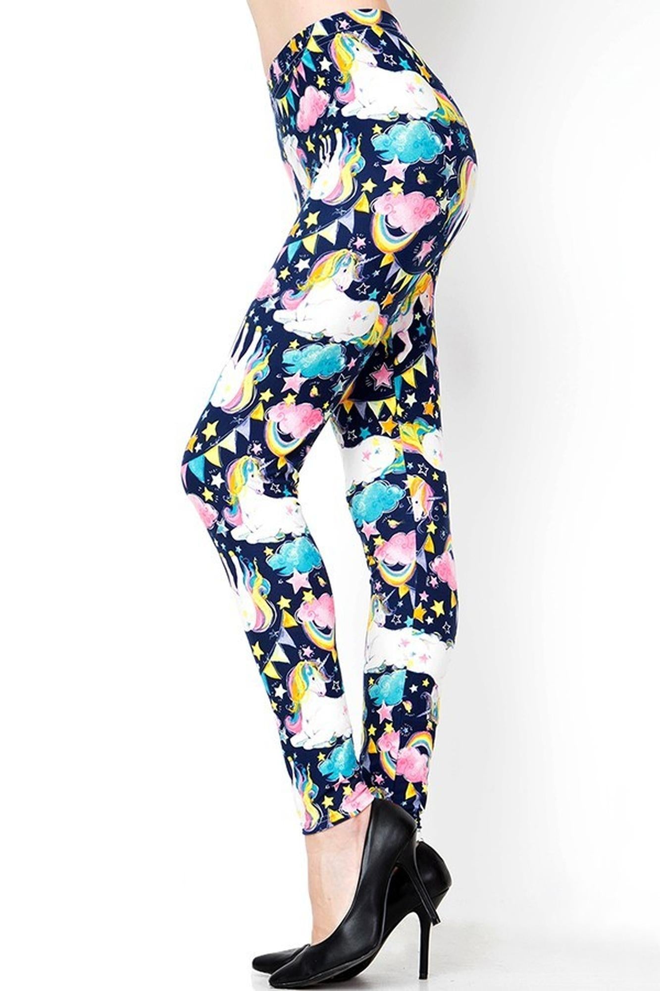 Buttery Smooth Rainbow Unicorn Celebration Plus Size Leggings