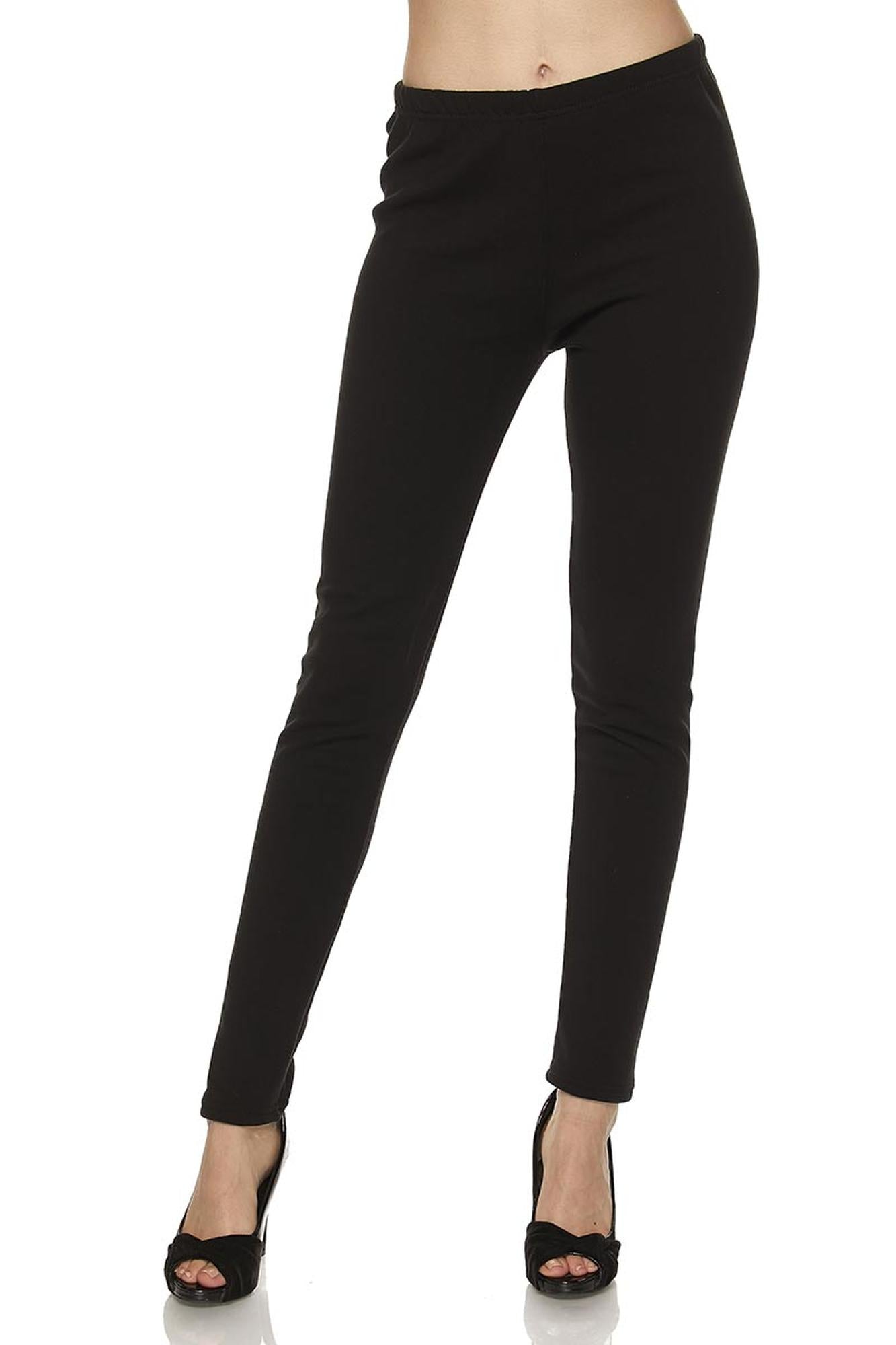 Warm Solid Fur fully lined Plus Size Leggings