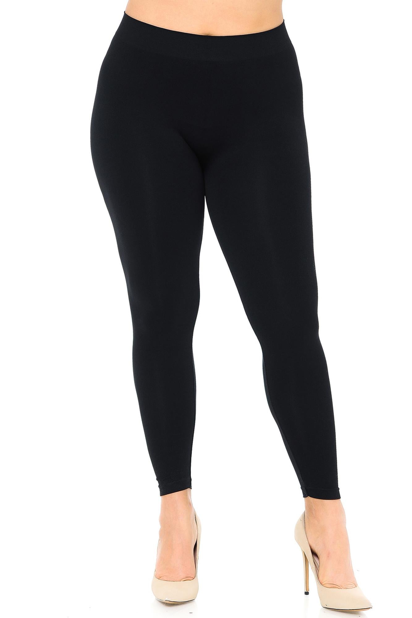 Premium Nylon Spandex Solid Essential Plus Size Leggings