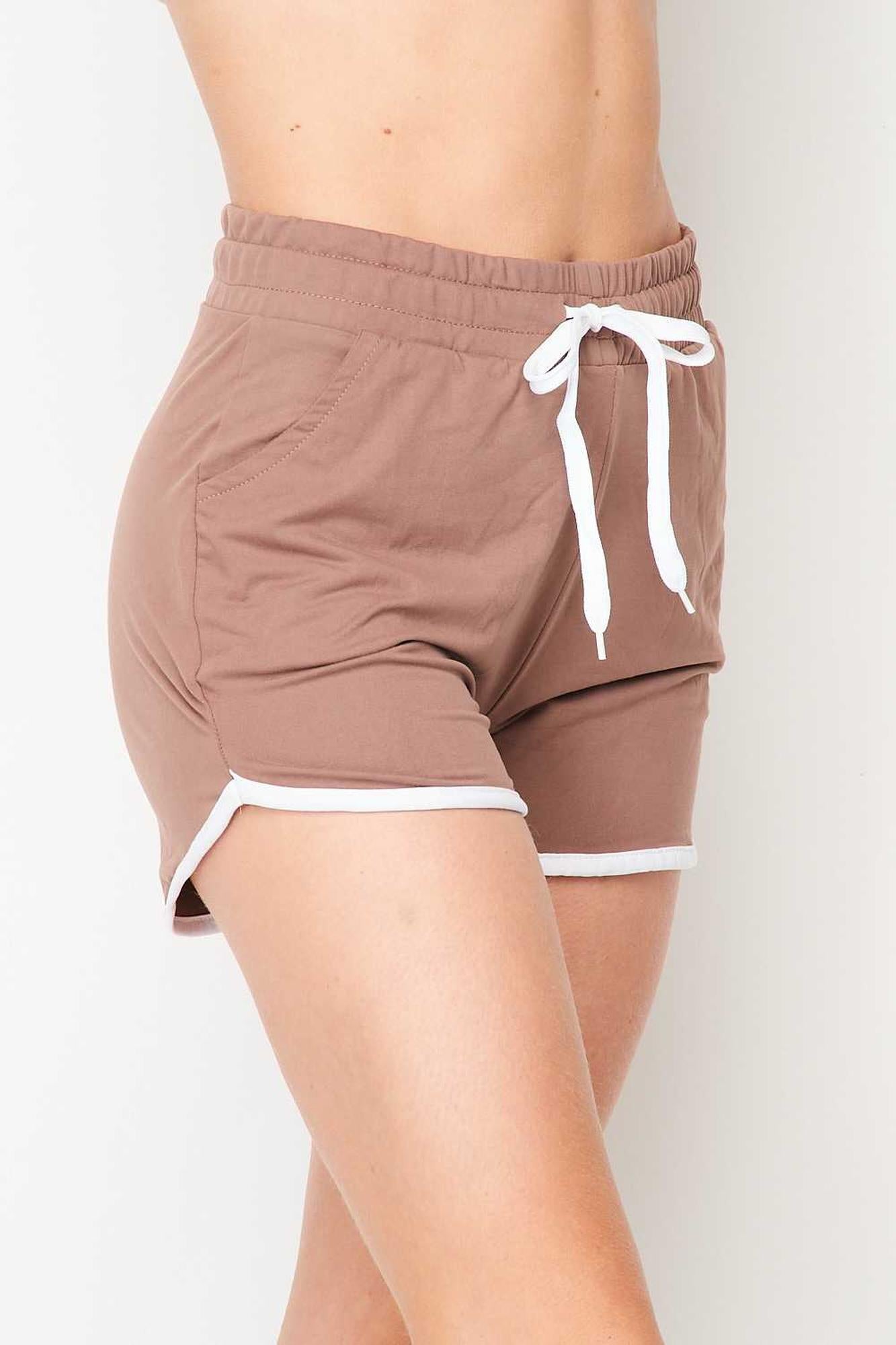 Buttery Soft Adjustable drawstring waist Plus Size Dolphin Premium Shorts with Pockets