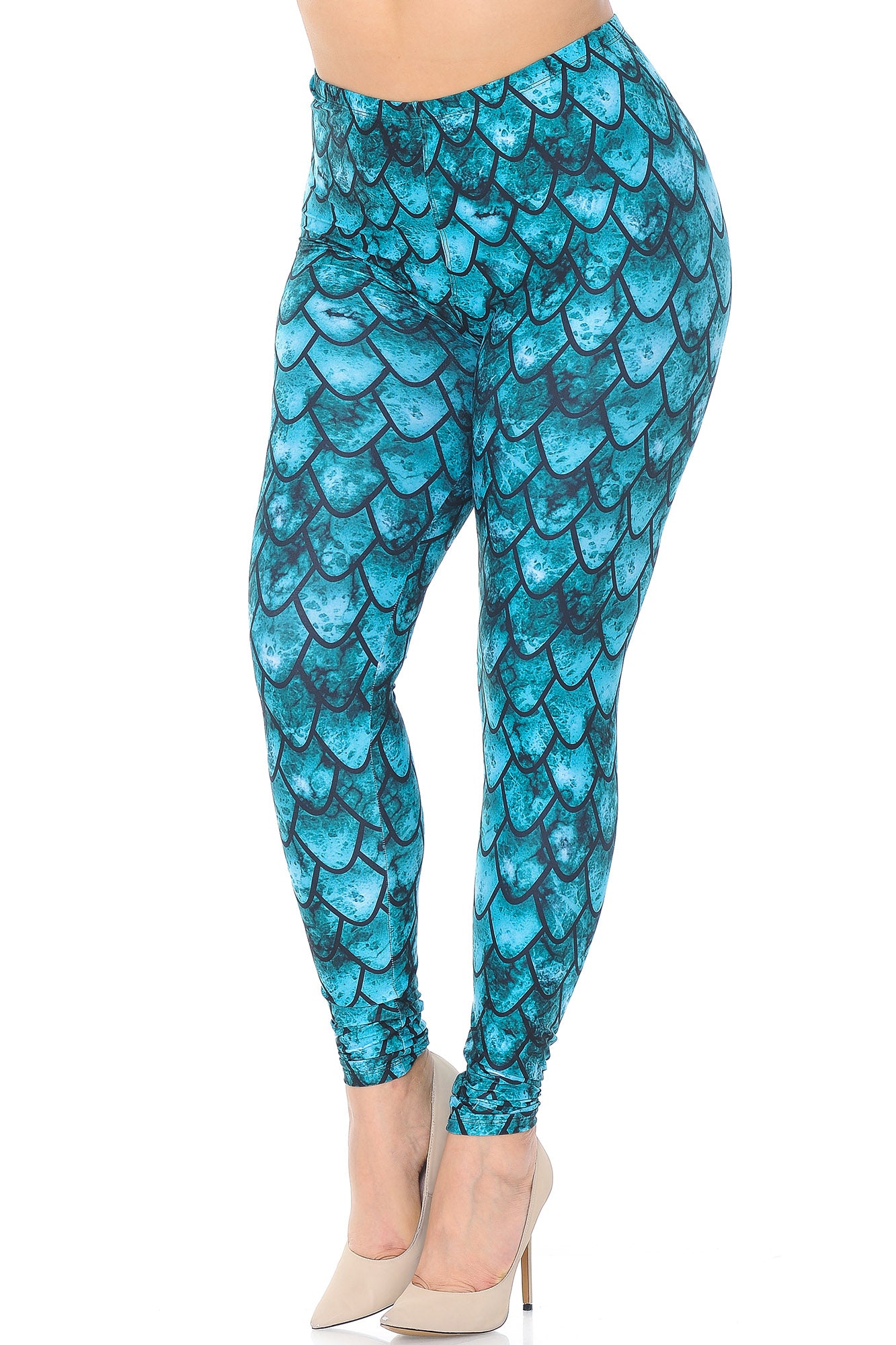 Creamy Soft Green Dragon Plus Size Leggings - USA Fashion