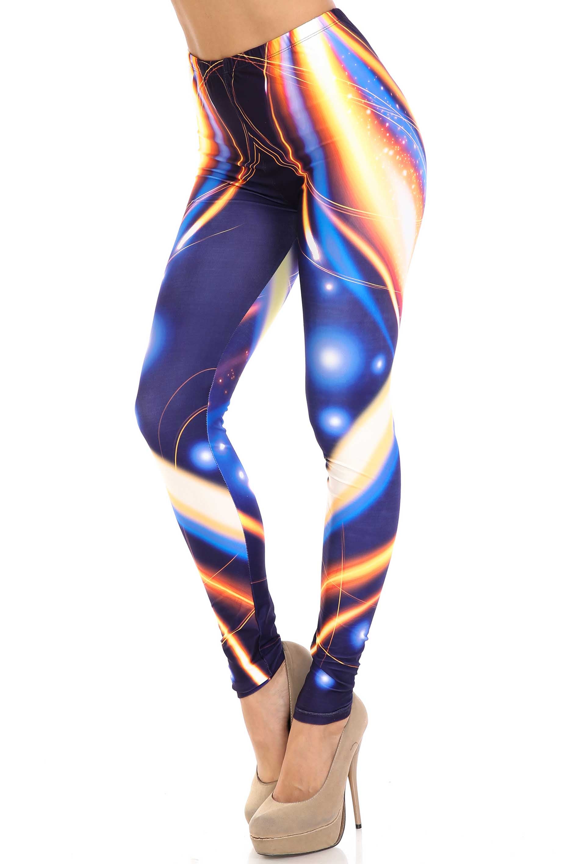 Creamy Soft Psychedelic Contour Plus Size Leggings - By USA Fashion