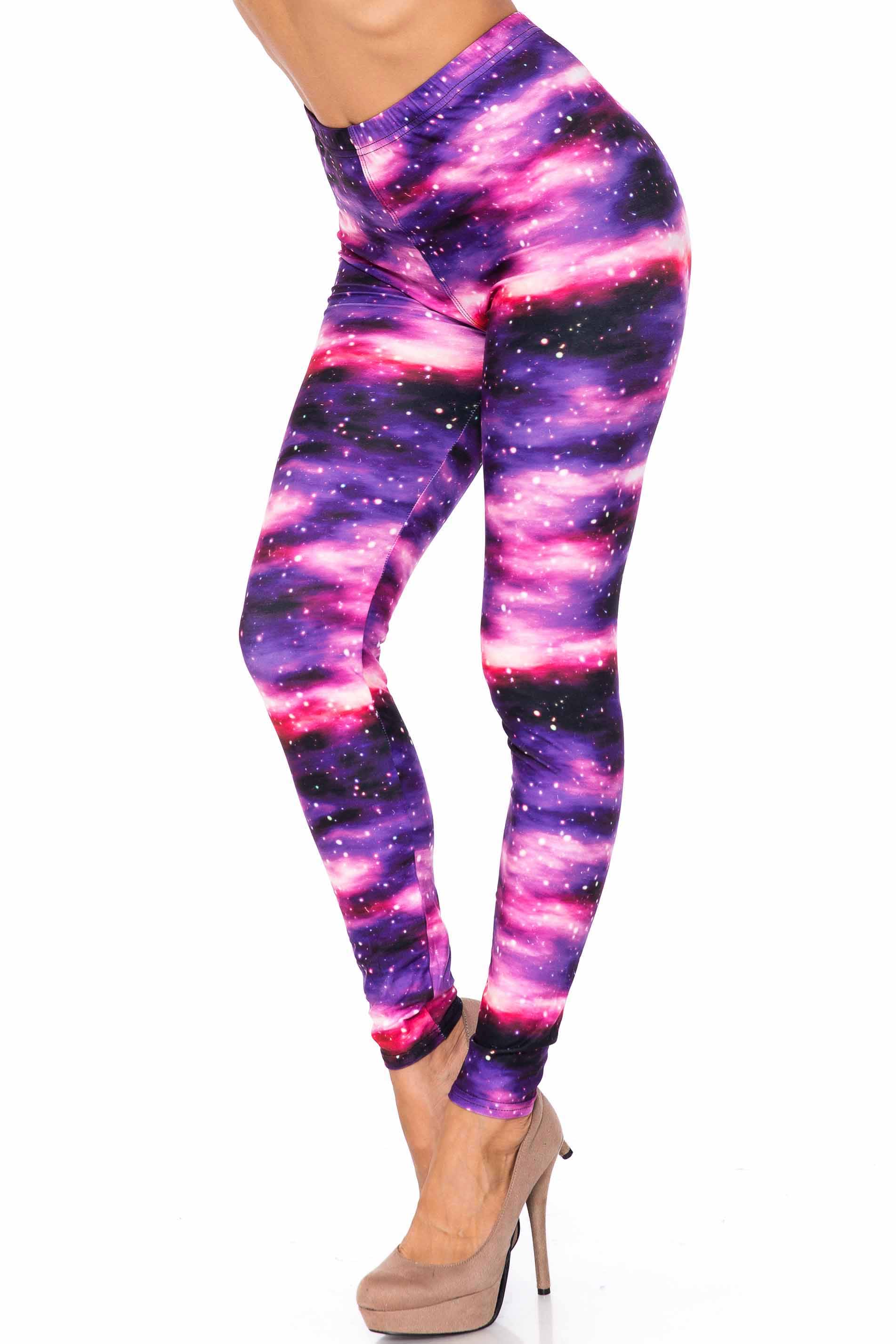 Creamy Soft Purple Mist Plus Size Leggings - USA Fashion