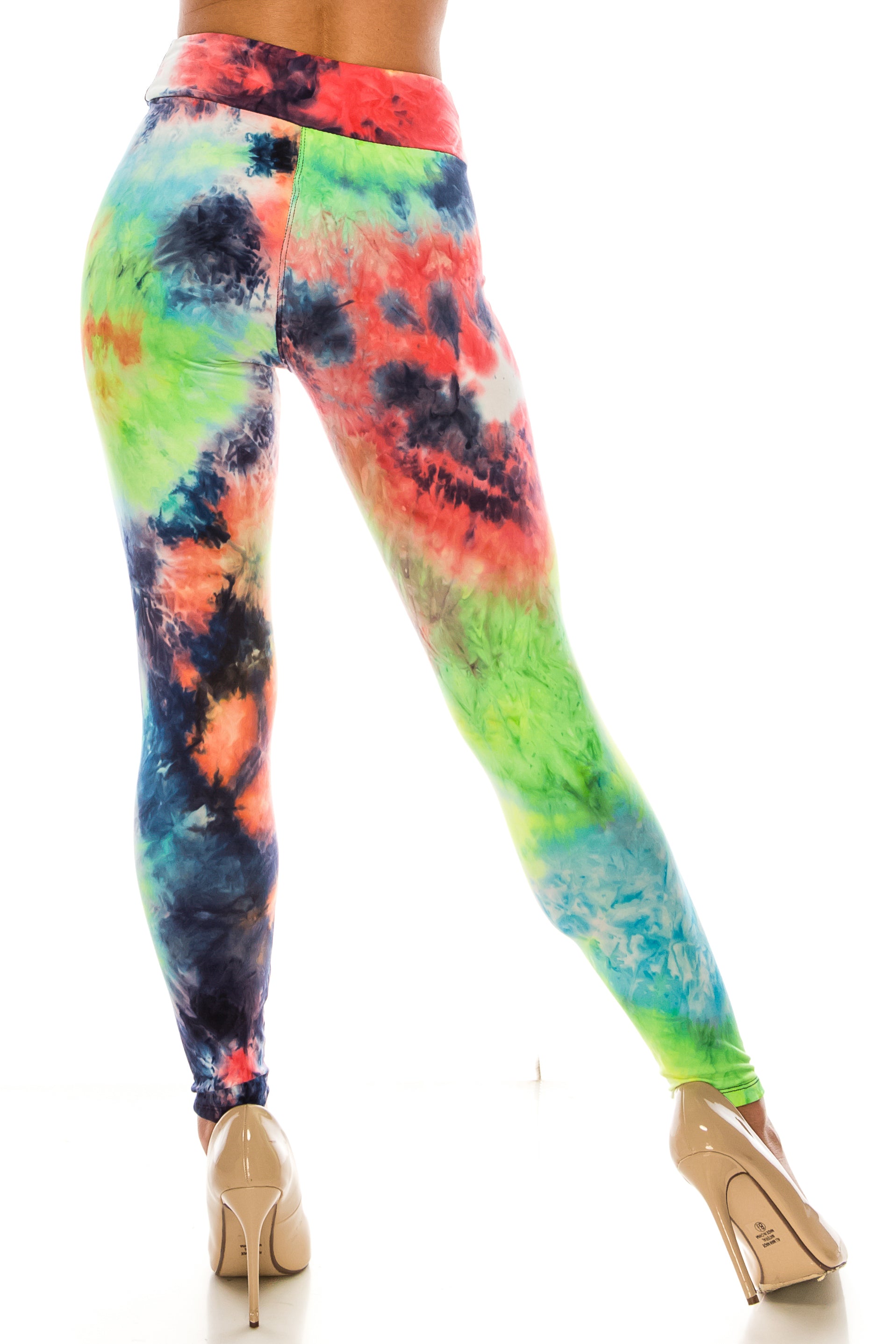 Buttery Smooth Summer Yellow Tie Dye High Waisted Leggings - Plus Size
