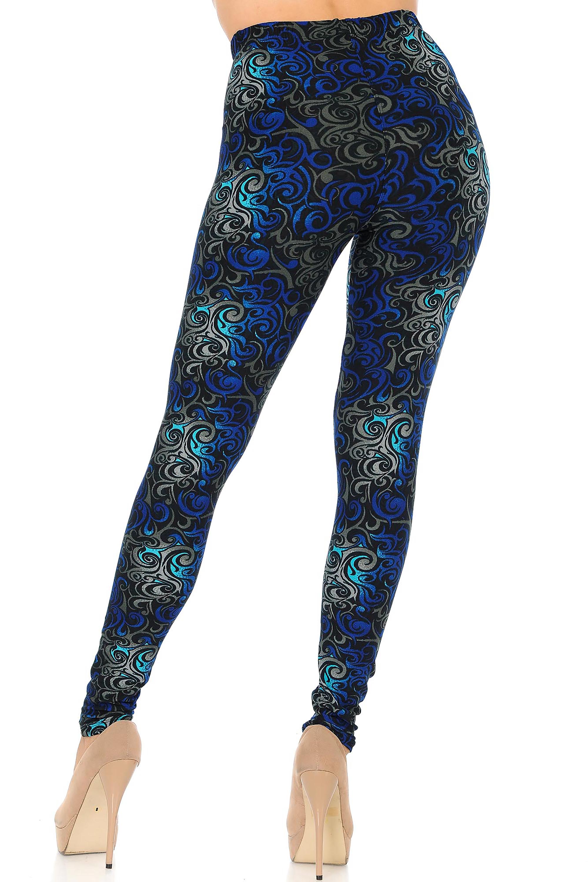 Buttery Smooth Blue Twisted Swirl Leggings