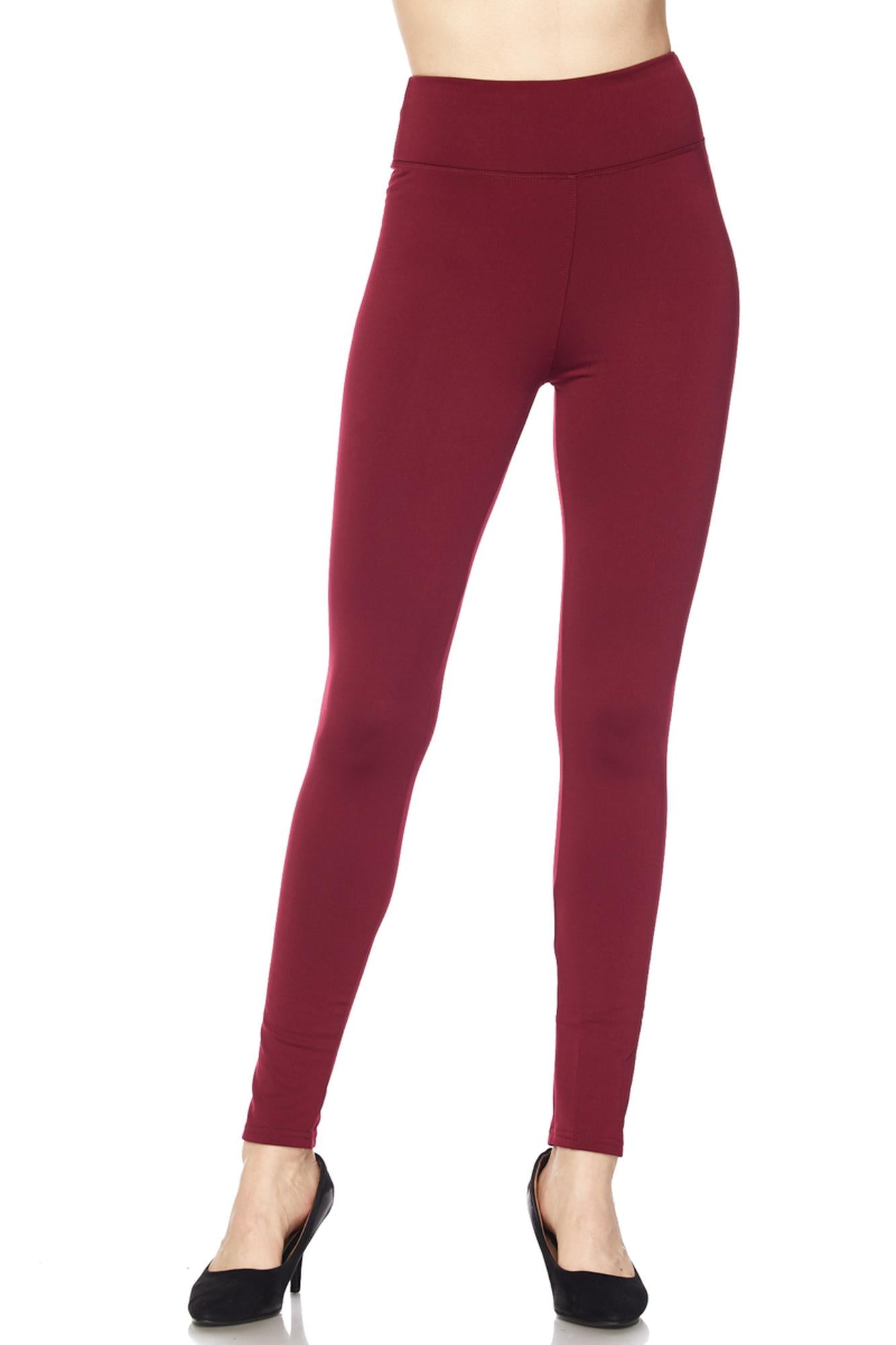 High Waisted Fleece fully lined Leggings - 3 Inch Waistband