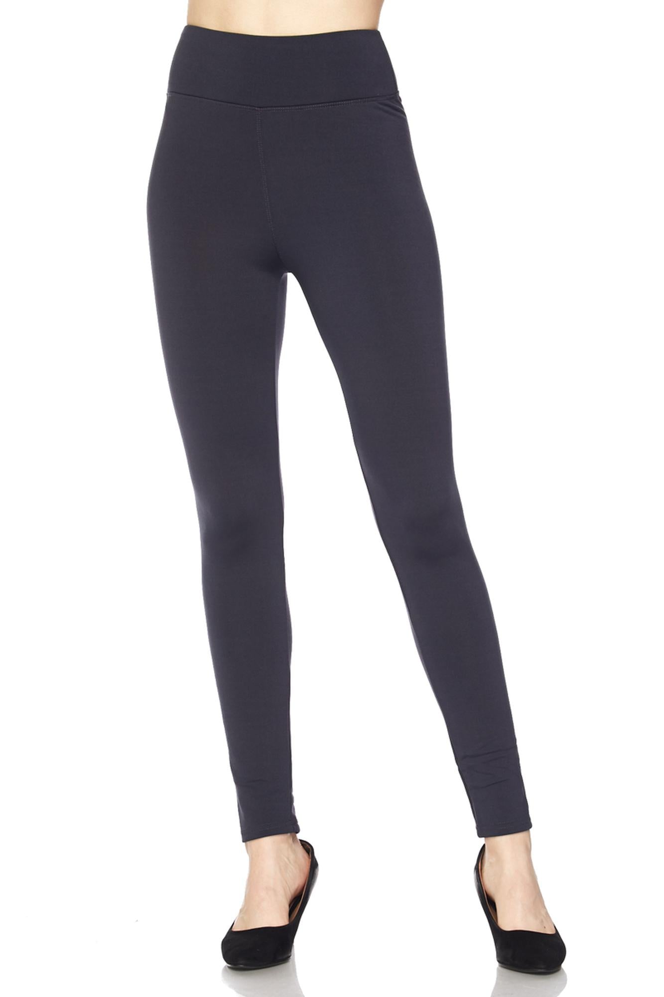 High Waisted Fleece fully lined Leggings - 3 Inch Waistband