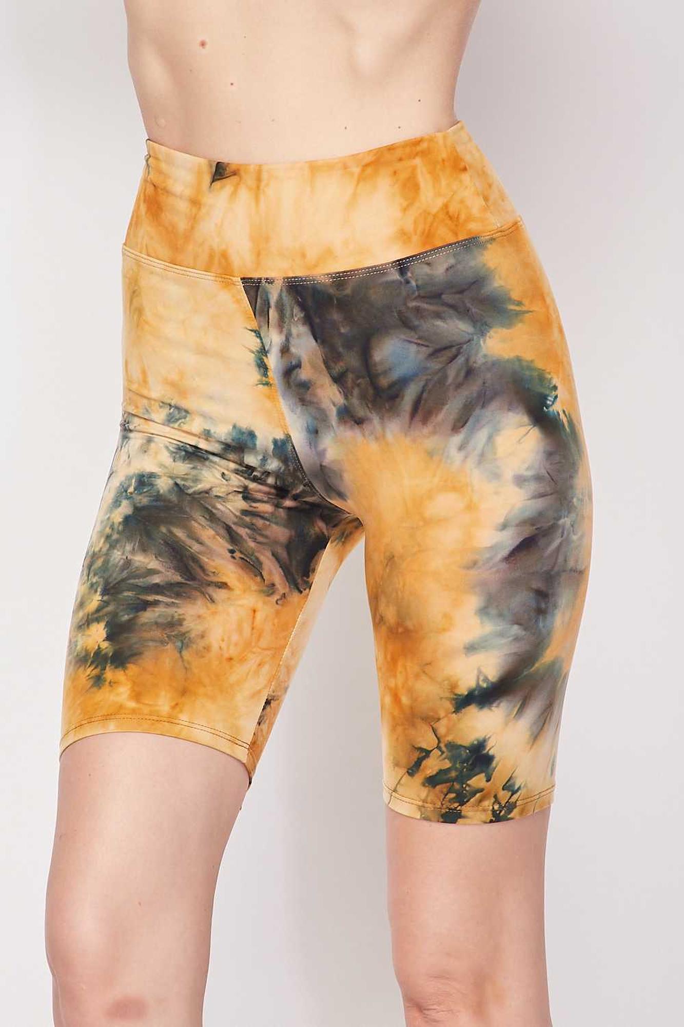 Buttery Soft Tie Dye High Waisted Biker Premium Shorts - 3 Inch Waist