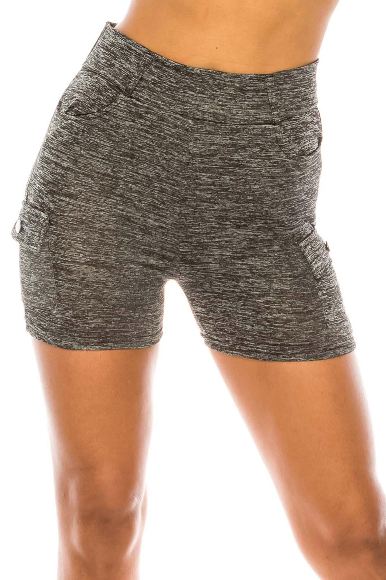 Cool and Hip Summer Heather Grey Sport Biker Premium Shorts