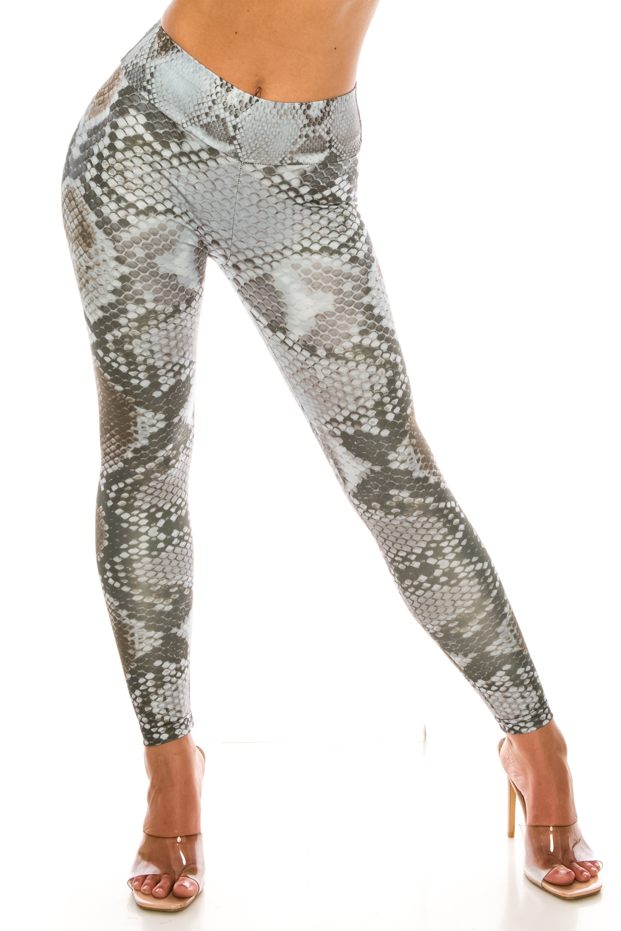 smooth Snakeskin High Waisted Sport Leggings