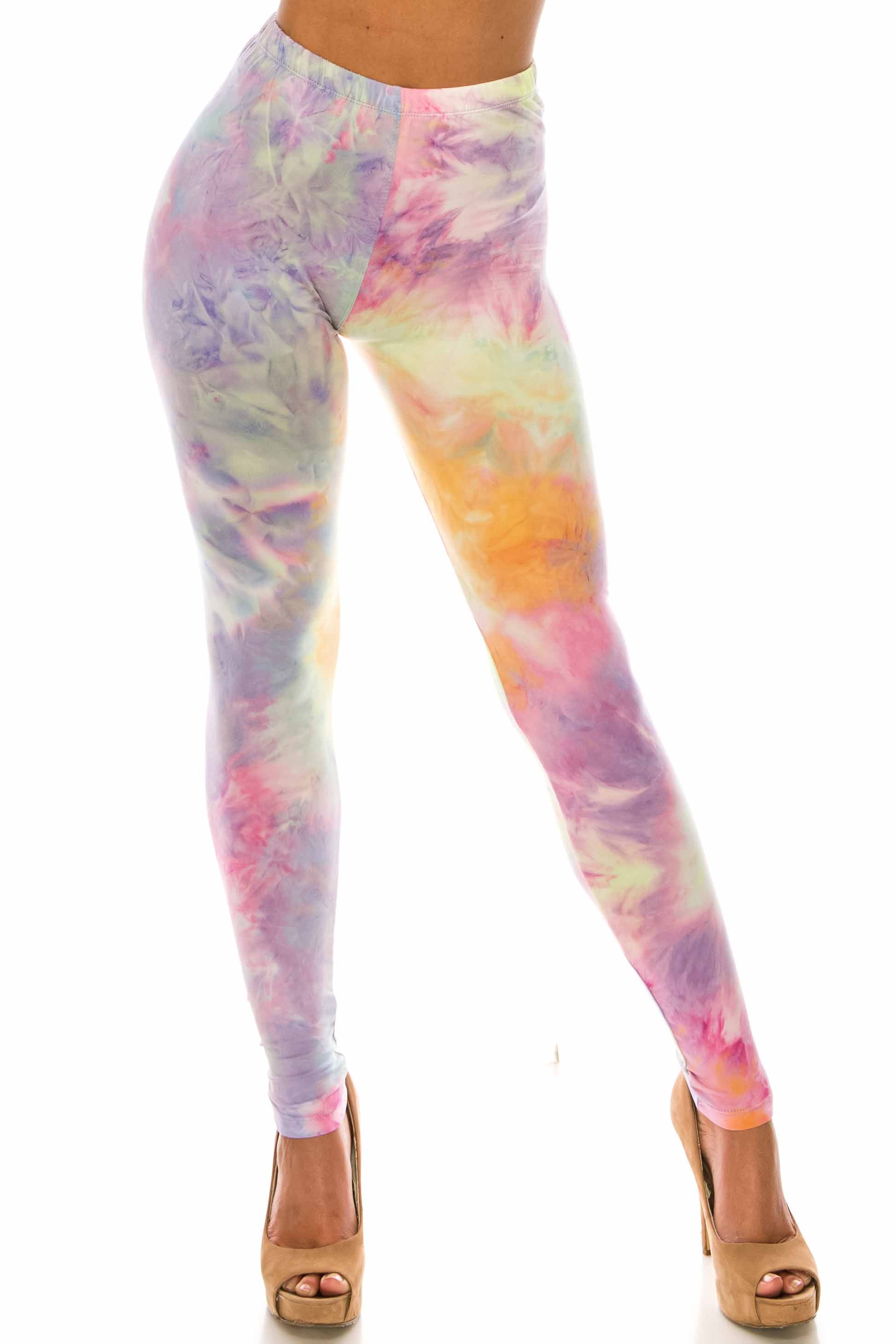 Buttery Smooth Multi-Color Pastel Tie Dye Leggings