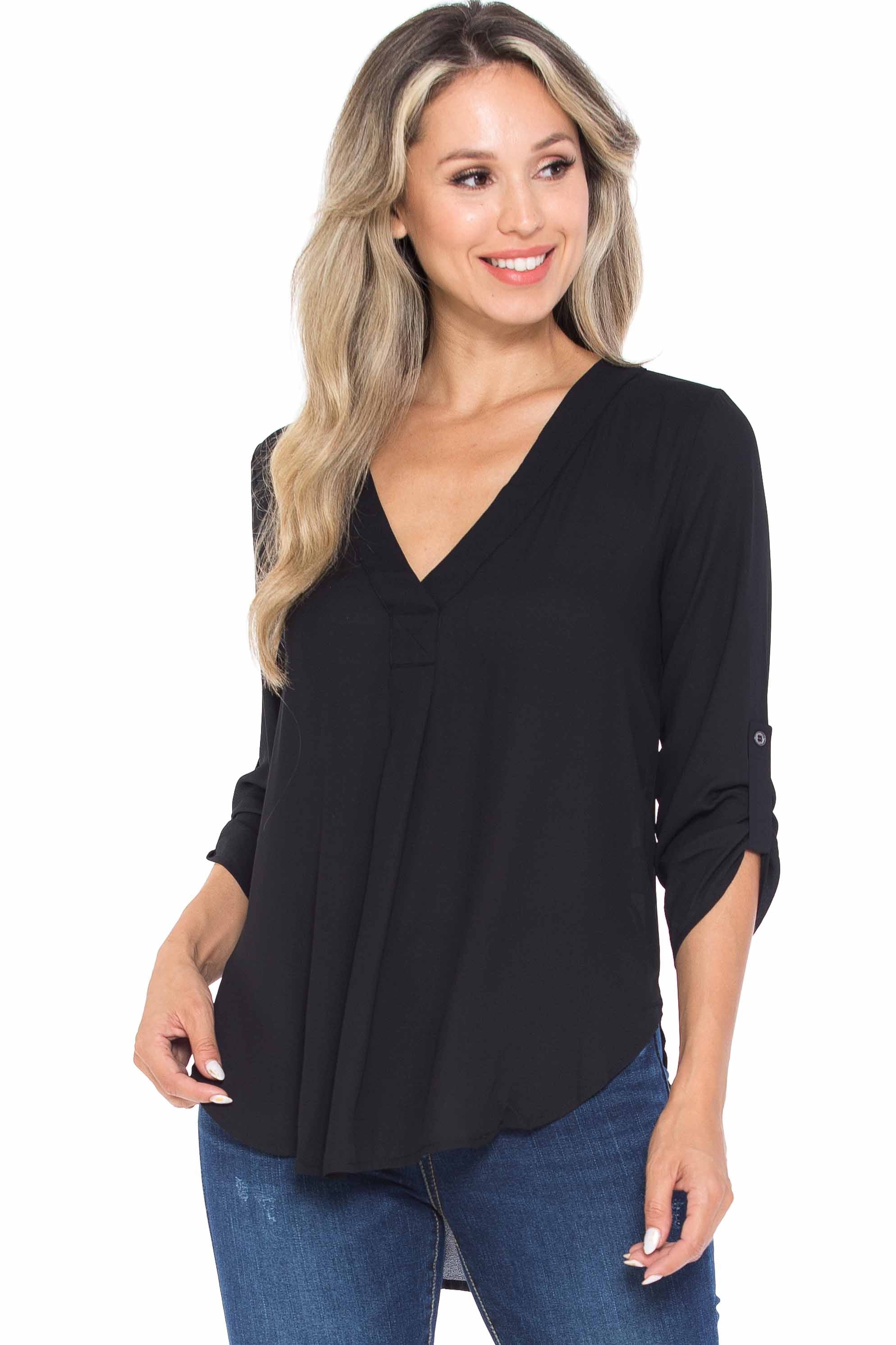 Solid Loose Fit Collared Summer Everyday Premium Top