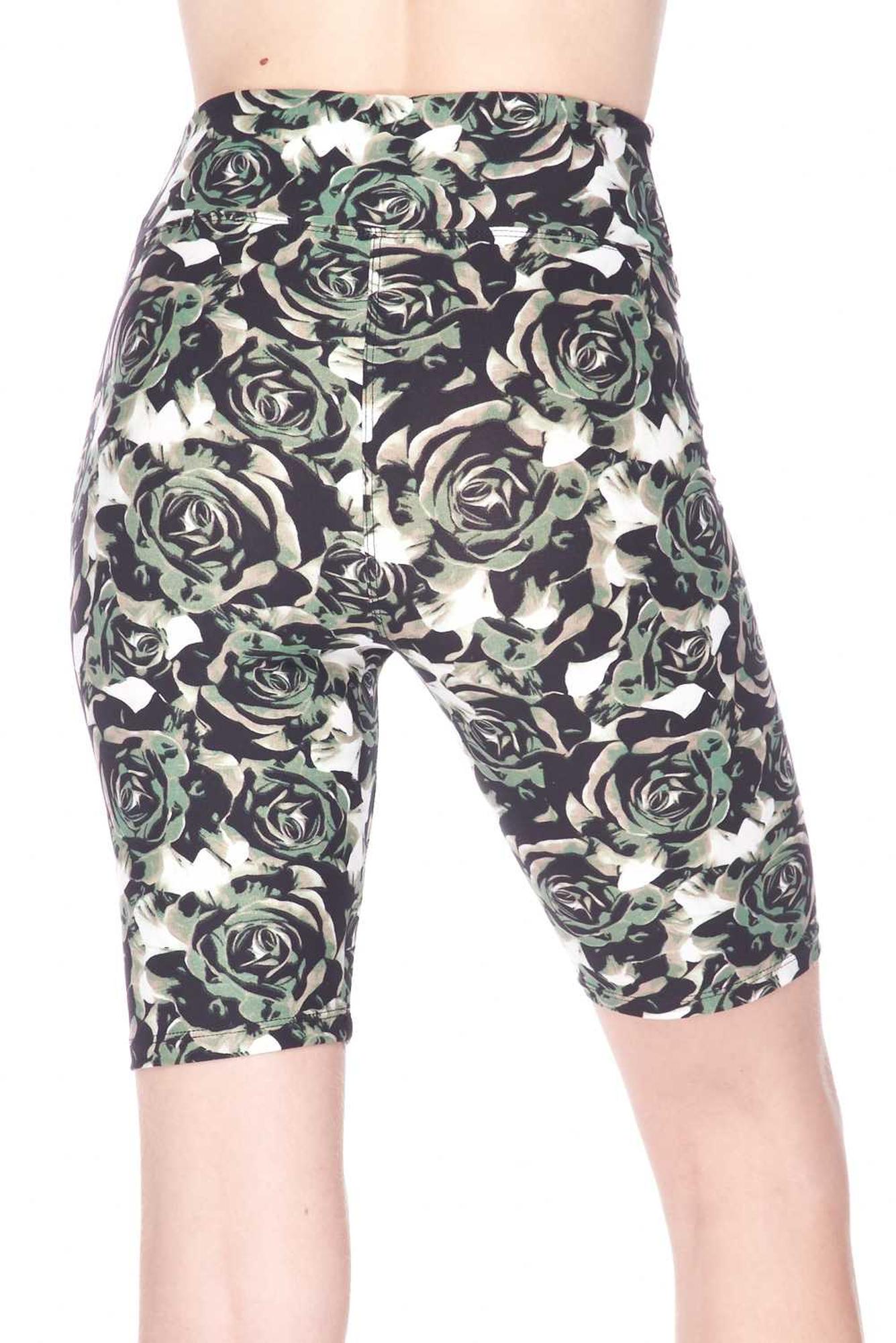 Buttery Soft Olive Rose Premium Shorts - 3 Inch