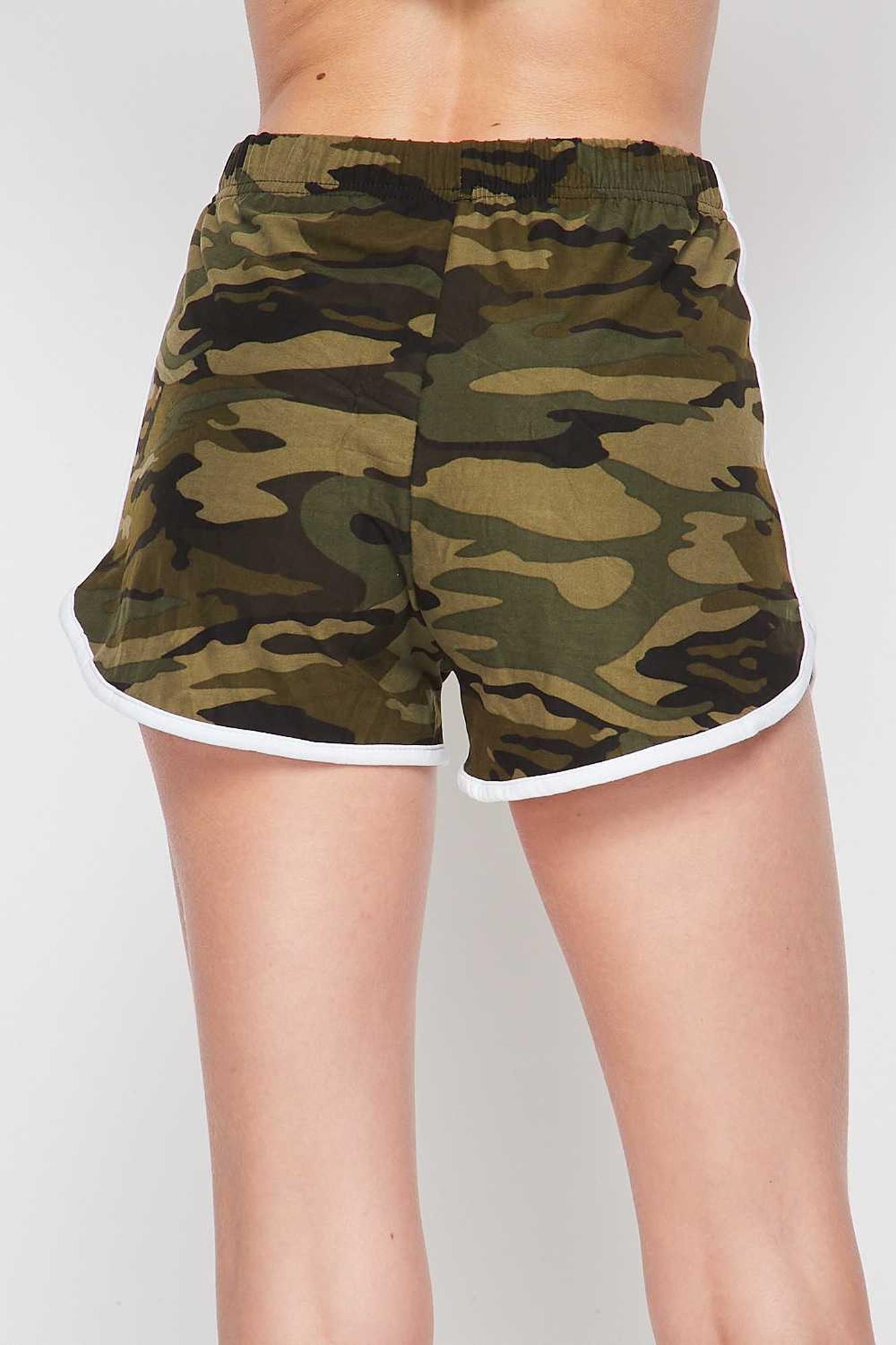 Buttery Soft Green and White Camouflage Dolphin Premium Shorts