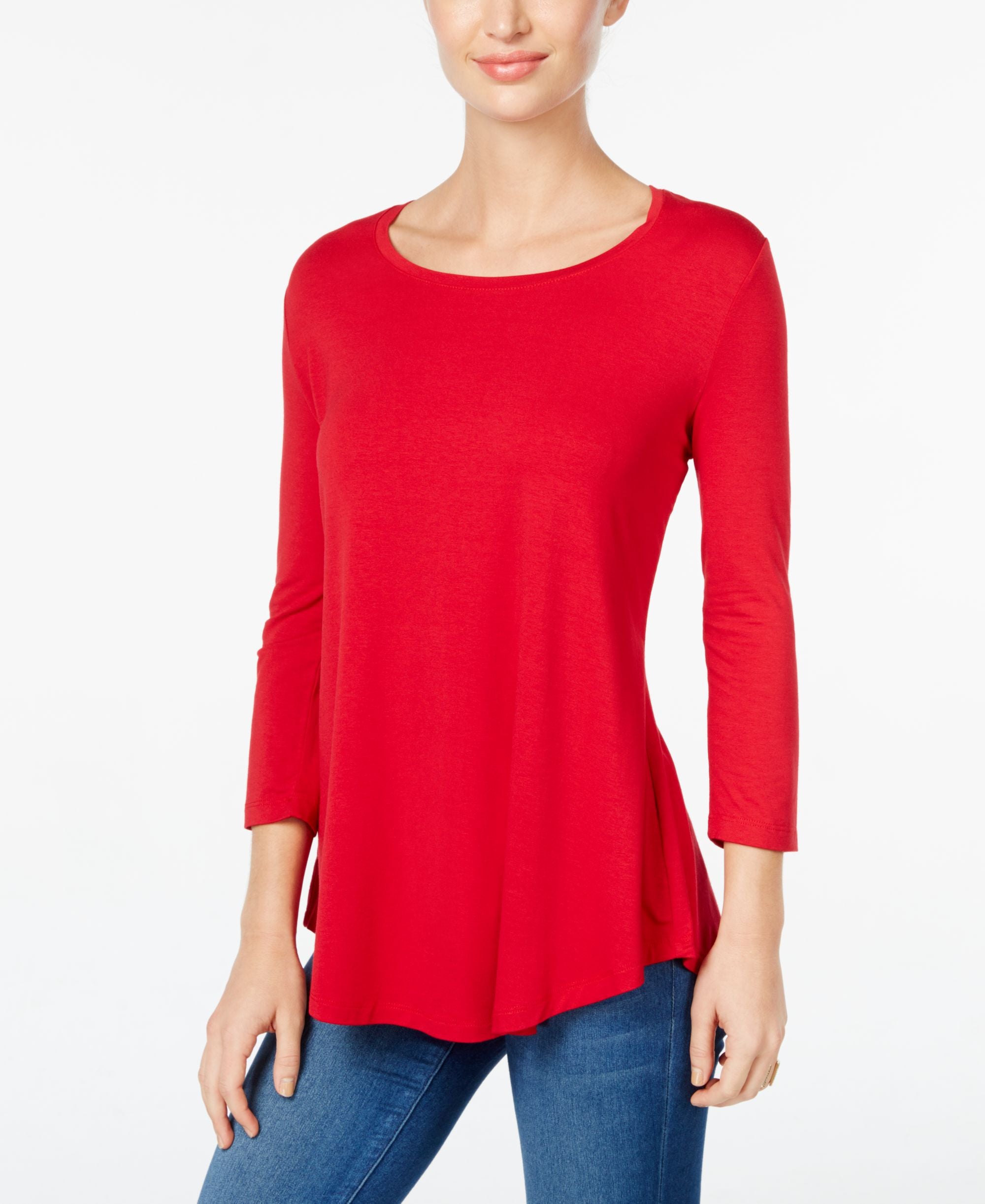 3/4-Sleeve Scoop Neck Premium Top