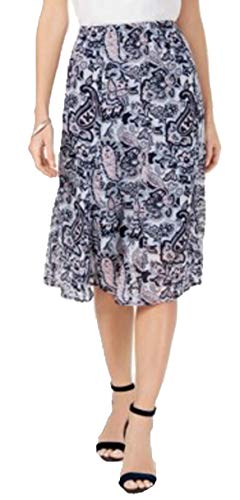 Petite Printed Midi Modern Skirt