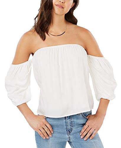 Juniors' Puff-Sleeved Off-The-Shoulder Premium Top