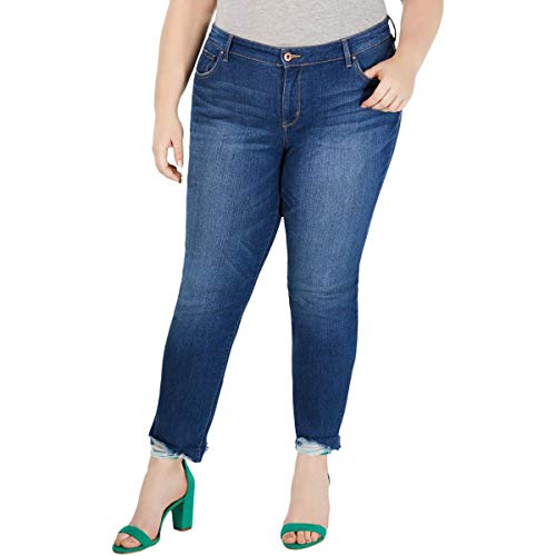 I.N.C. Plus Size Frayed Boyfriend Premium Jeans