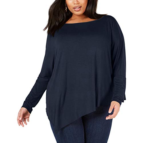 Plus Size Dolman-Sleeve Asymmetrical Premium Top