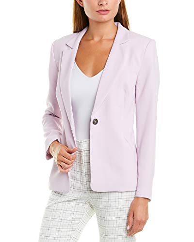 Textured-Crepe One-Button Blazer