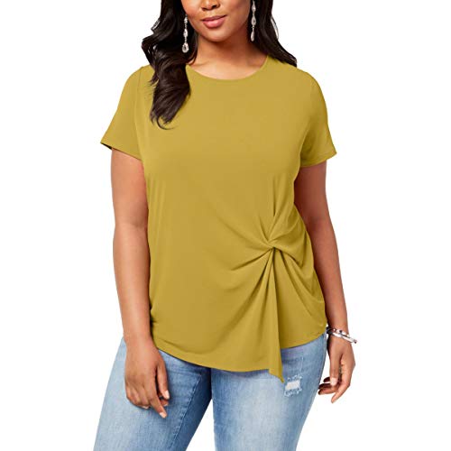 INC Plus Size Twisted Asymmetrical Premium Top