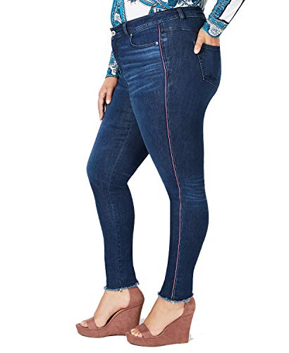 I.N.C. Plus Size Side-Stripe Skinny-Fit Premium Jeans