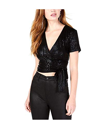 Juniors' Cropped Tie-Hem Premium Top