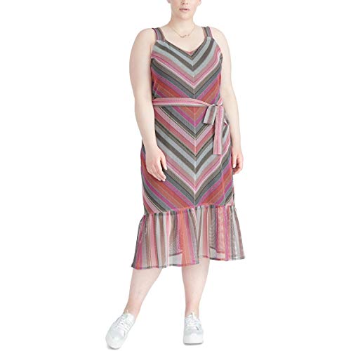 Modern Plus Size Striped Maxi Dress