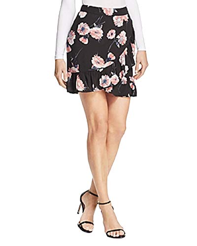 Cotton Candy La Floral Print Faux-Wrap Modern Skirt