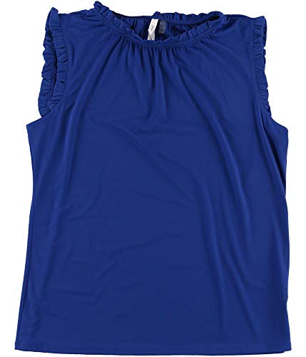 NY Collection Womens Flutter Knit Pullover Signature Blouse